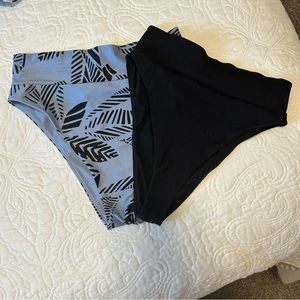 Bundle Aerie High Cut Cheeky Bathing Suit Bottoms, Medium